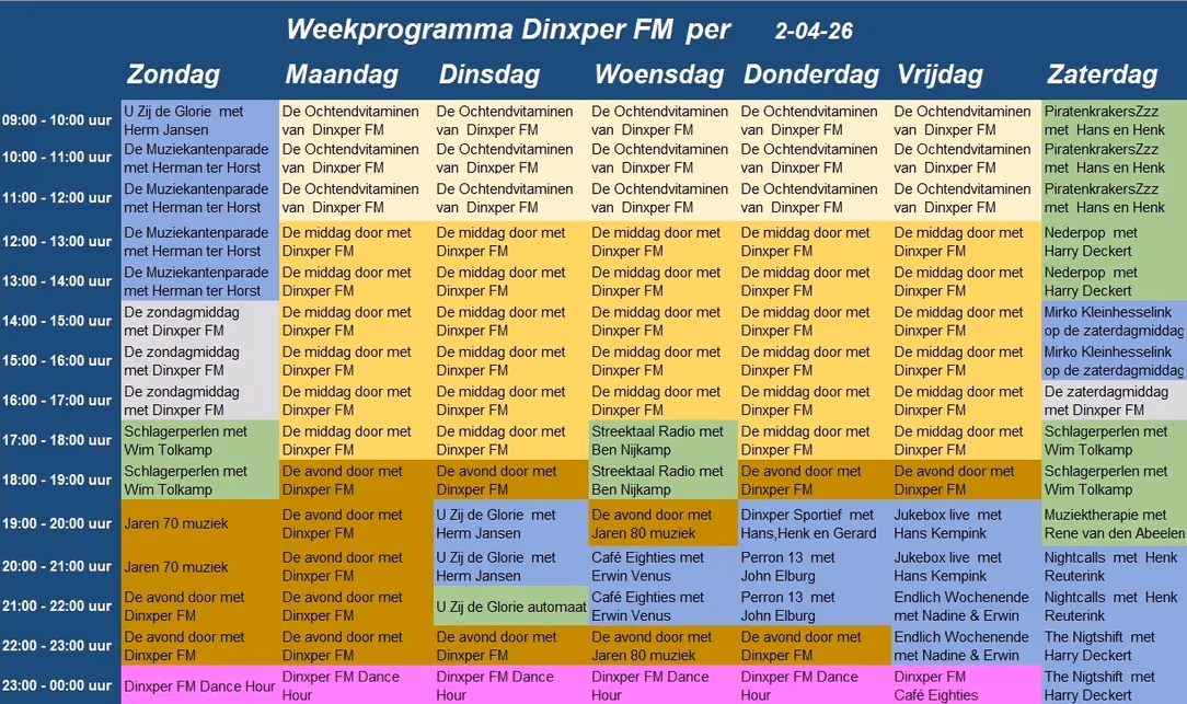 Programmering van Dinxperlo FM